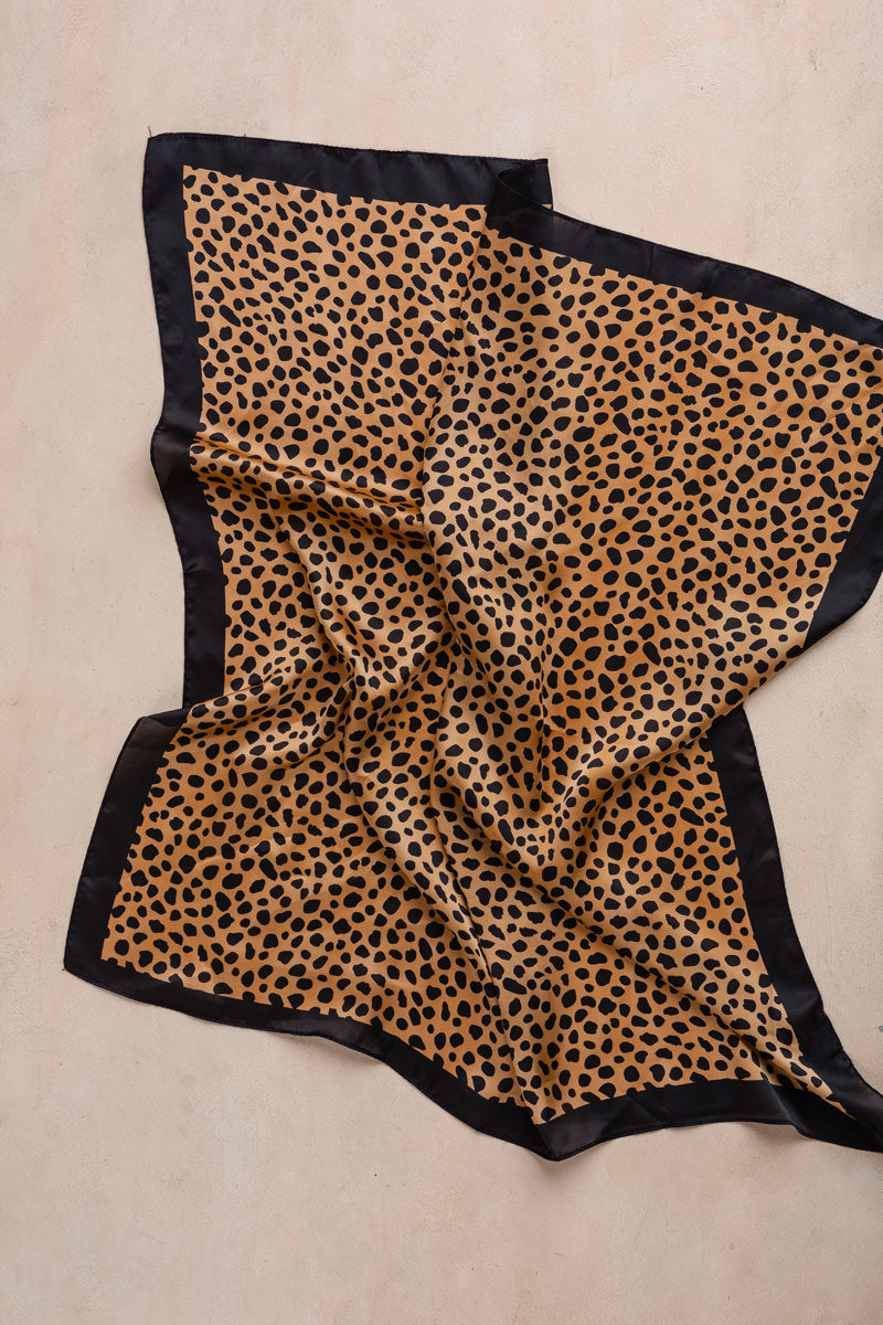 Evelyn Leopard Print Square Scarf
