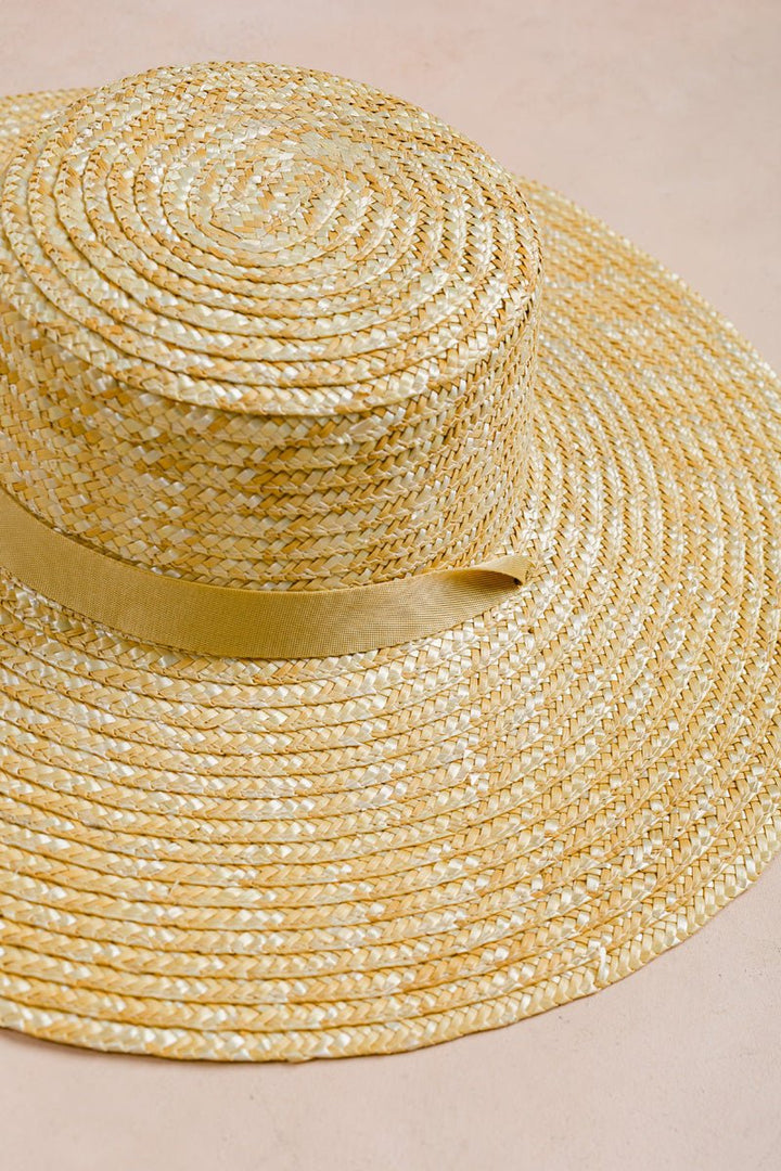 Odette Ribbon Tie Straw Hat Hats Fame Natural 