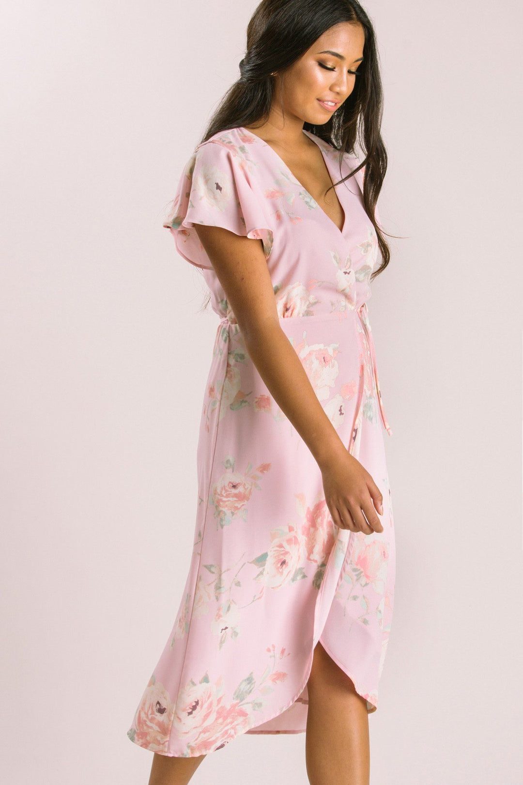 Petite Kenley Floral Wrap Midi Dress Dresses Everly