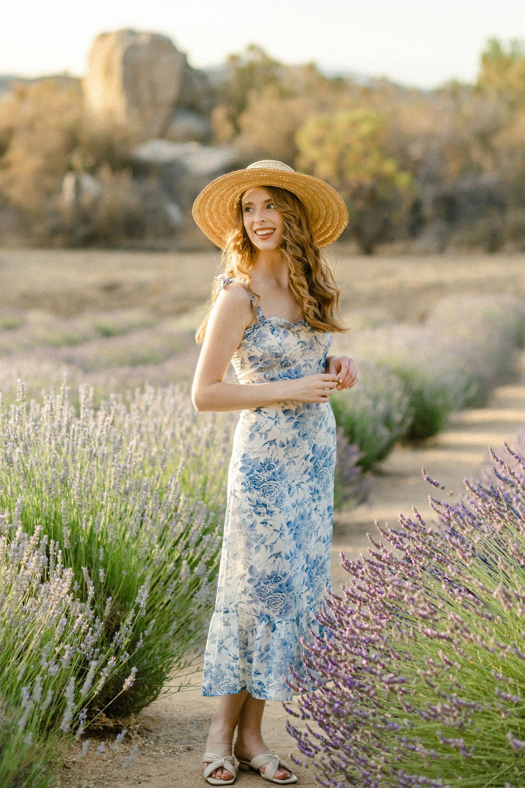Midi Dress with Applique Details - Dana - Morning Lavender Online Boutique