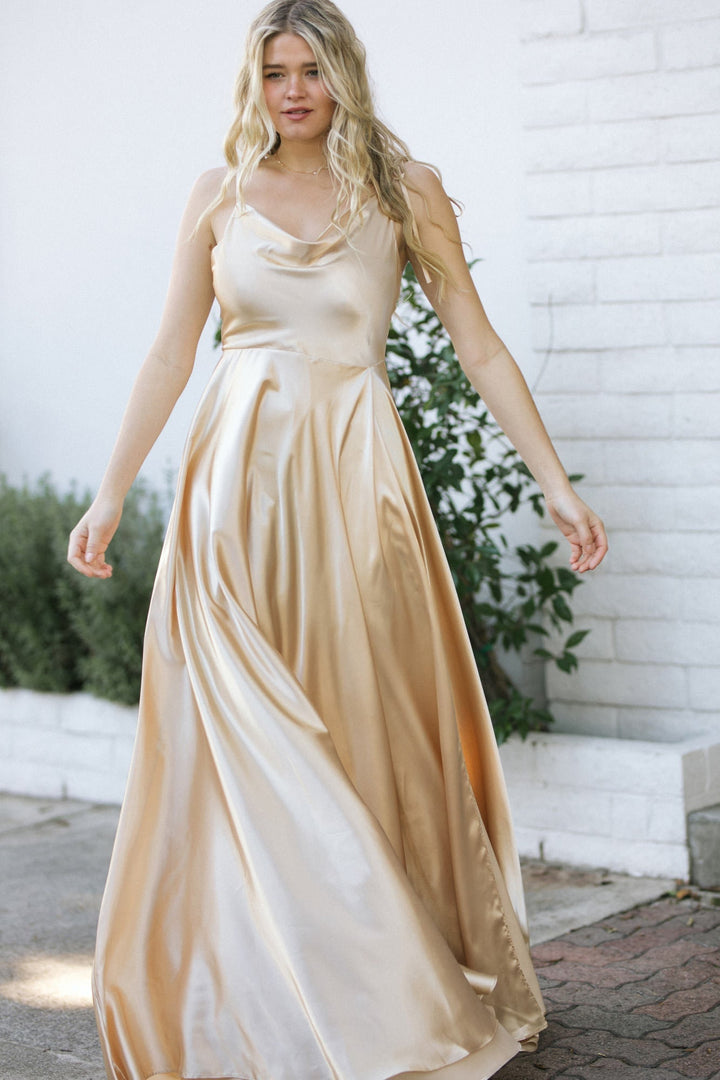 Athena Satin Maxi Dress Dresses 17 Young Dress