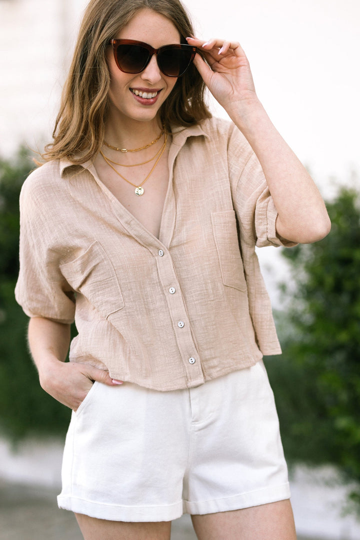 Delaney Cropped Buttoned Shirt