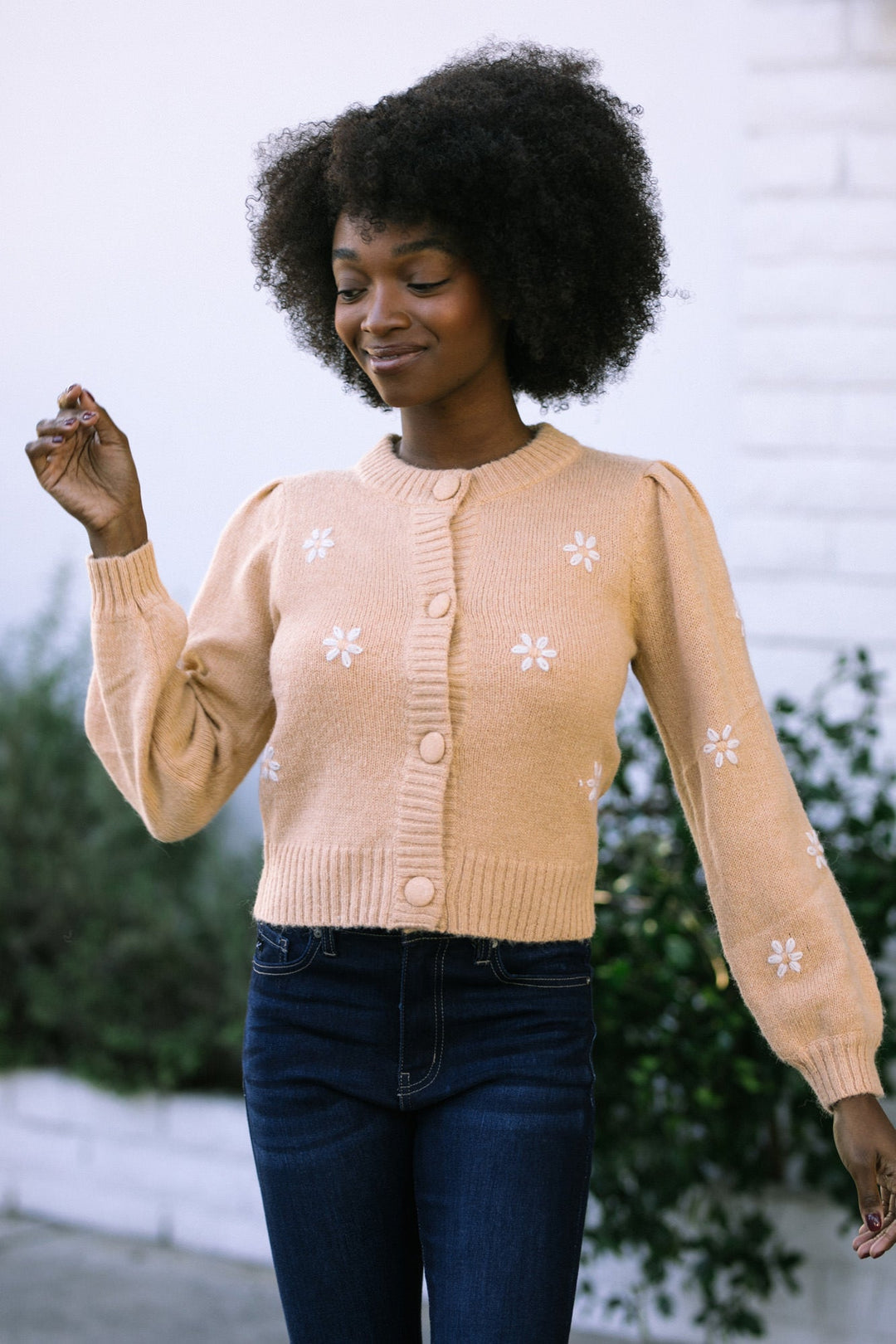 Cece Embroidered Cardigan