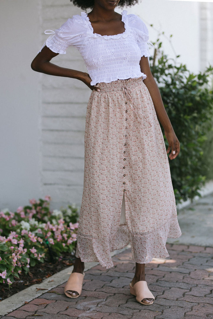 Beatrice Buttoned Maxi Skirt
