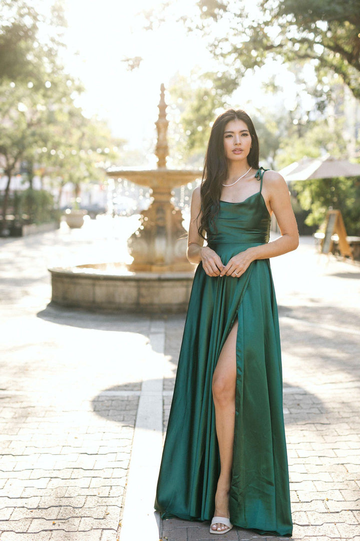 Athena Satin Maxi Dress Dresses 17 Young Dress Emerald X-Small