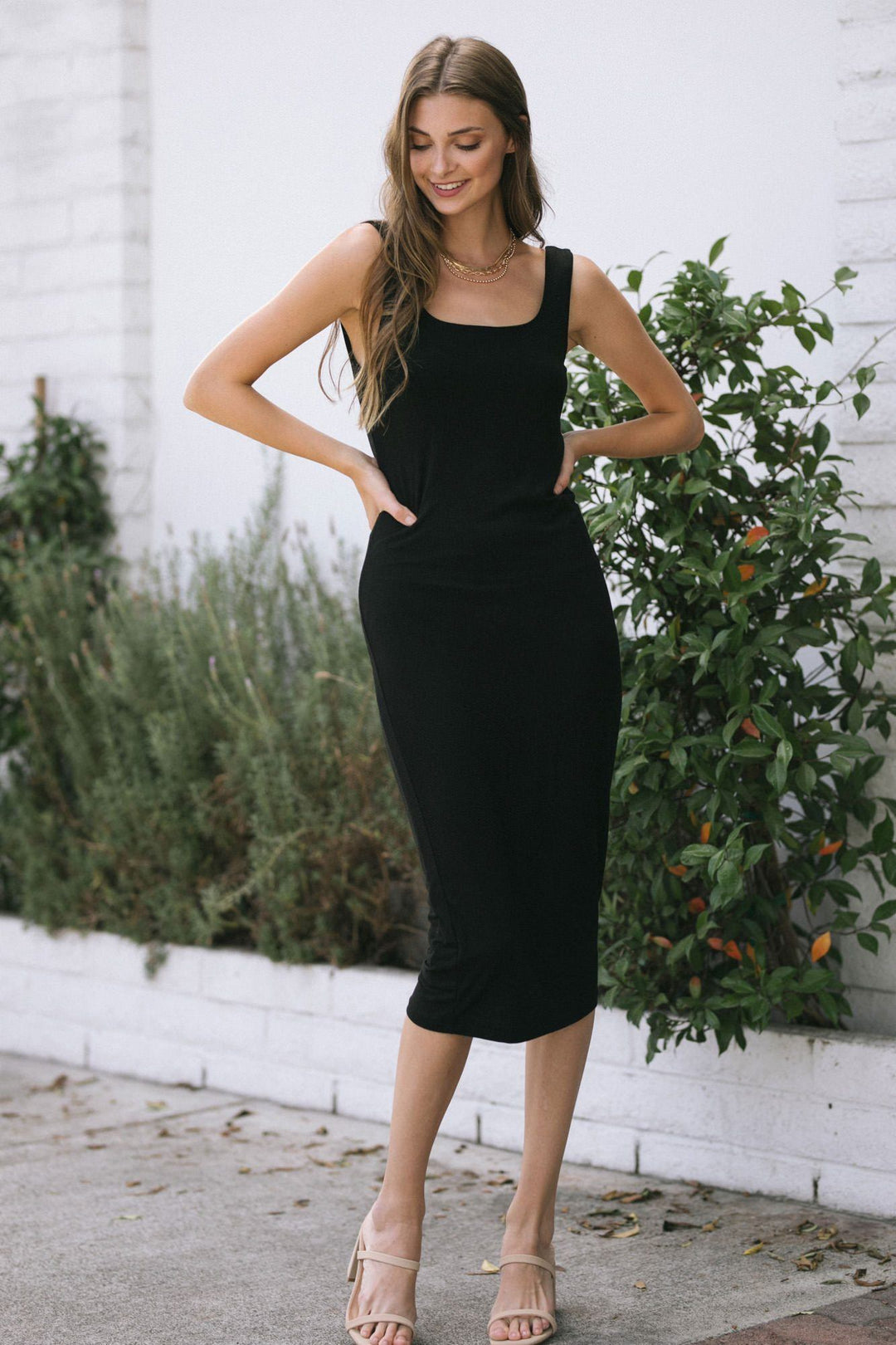 Stella Tank Midi Dress Dresses Final Touch Black Small 