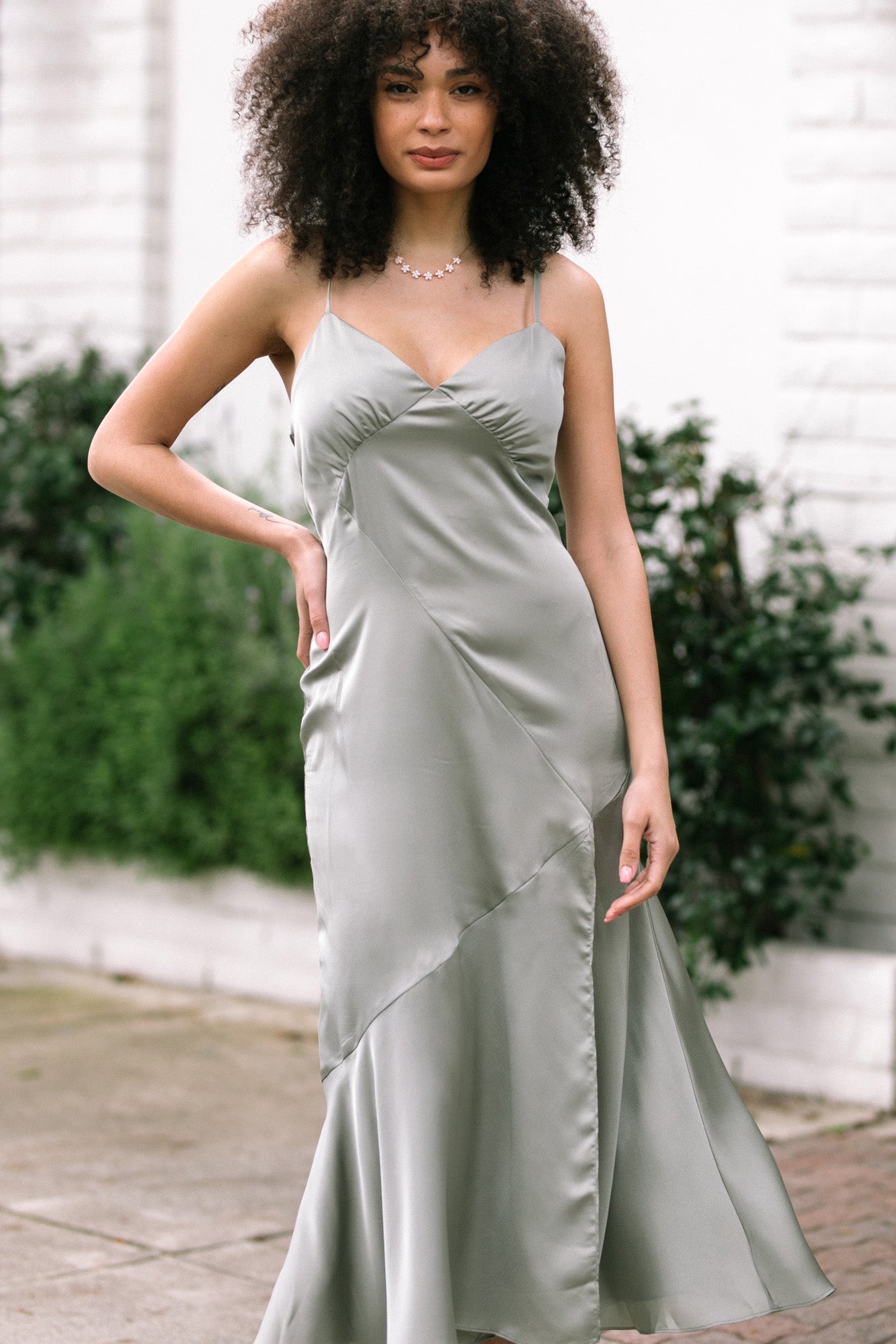 Satin Maxi Dress - Coraline - Morning Lavender Online Boutique