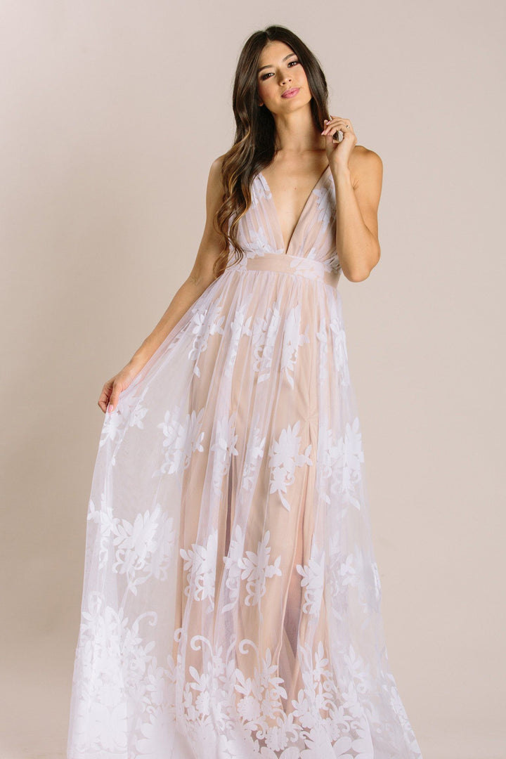 Angeline Velvet Lace Maxi Dress Dresses Luxxel