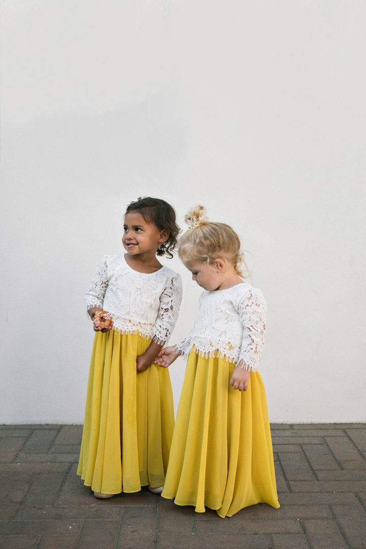Mini Amelia Full Maxi Skirt Kids Lucy Paris Yellow 2T 