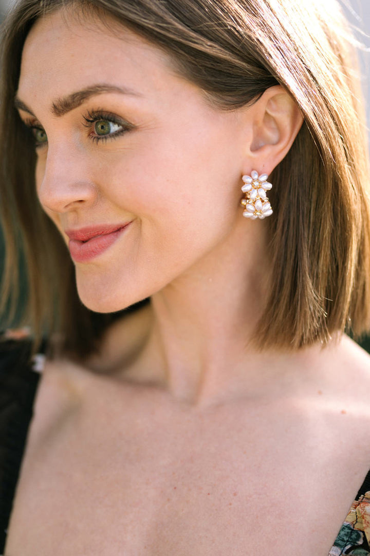 Ellie Flower Hoop Earrings