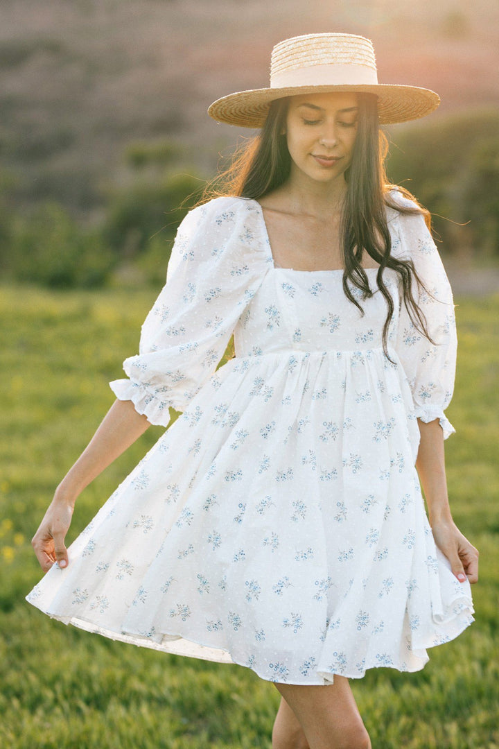 Mimi Floral Puff Sleeve Mini Dress Dresses Storia 