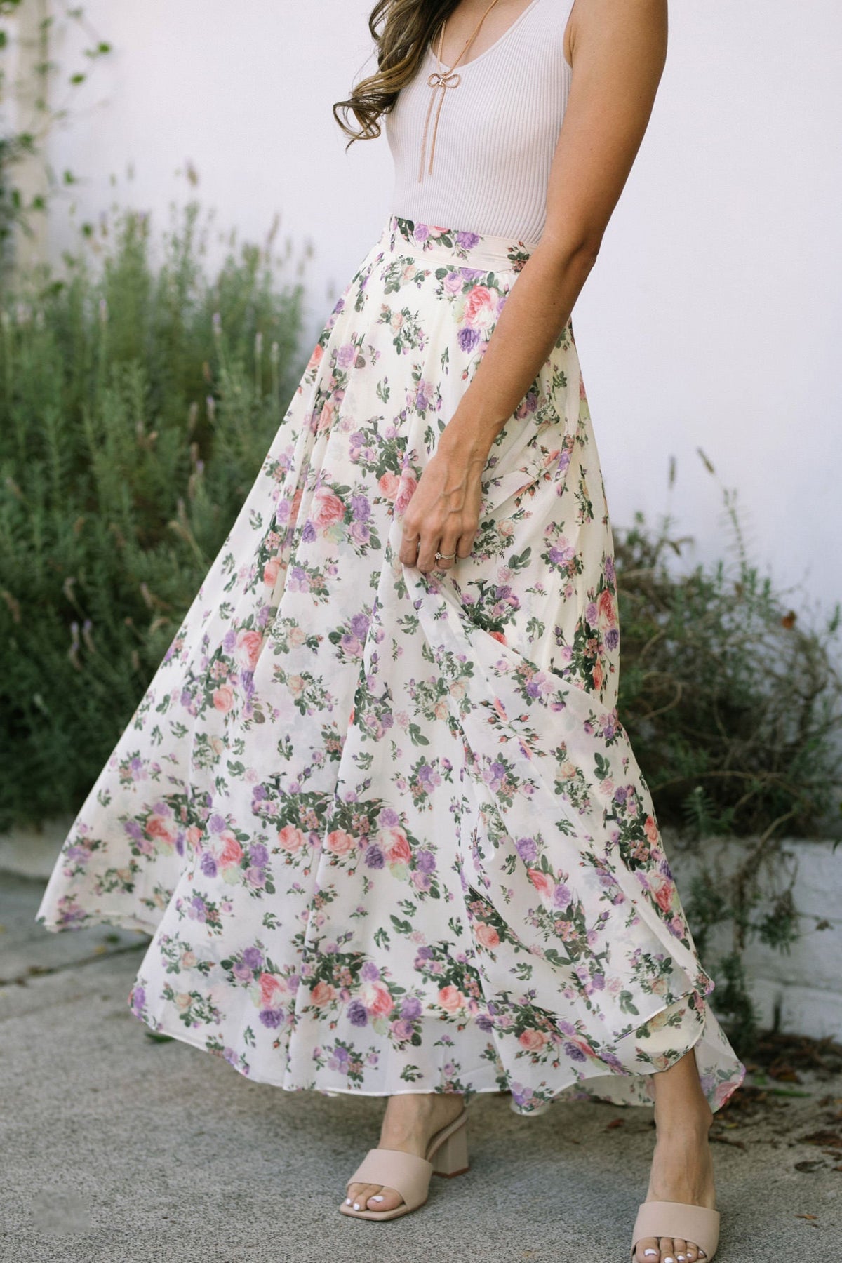 Genesis Floral Maxi Skirt - Morning Lavender Boutique Skirts