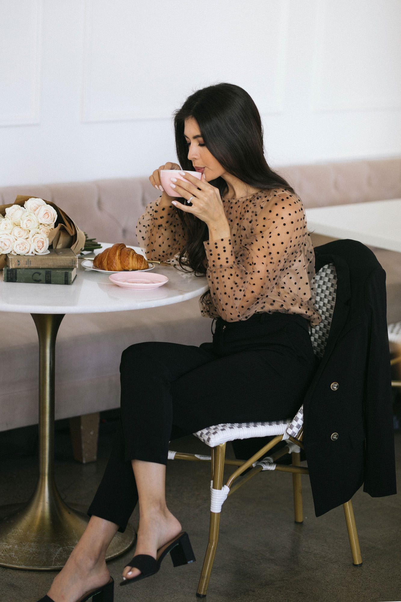 Colette Sheer Dotted Blouse