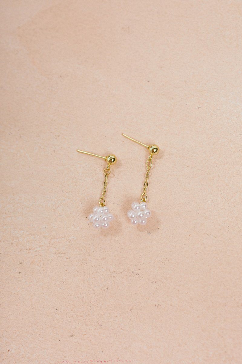Margo Pearl Drop Earrings Earrings Girly Pearl-Gold 