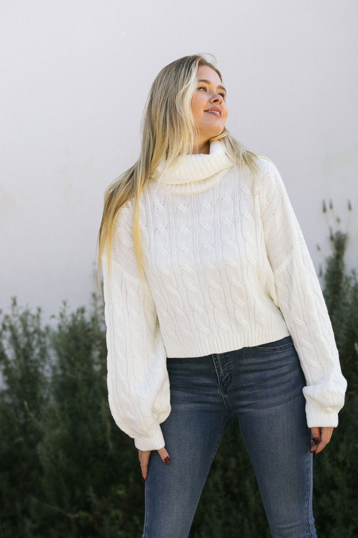 Margot Cable Knit Sweater Sweaters Style Melody Off White Small 