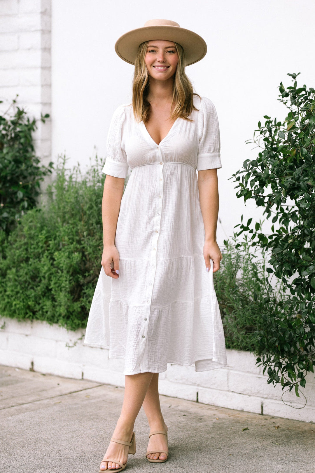 Polly Buttoned Midi Dress