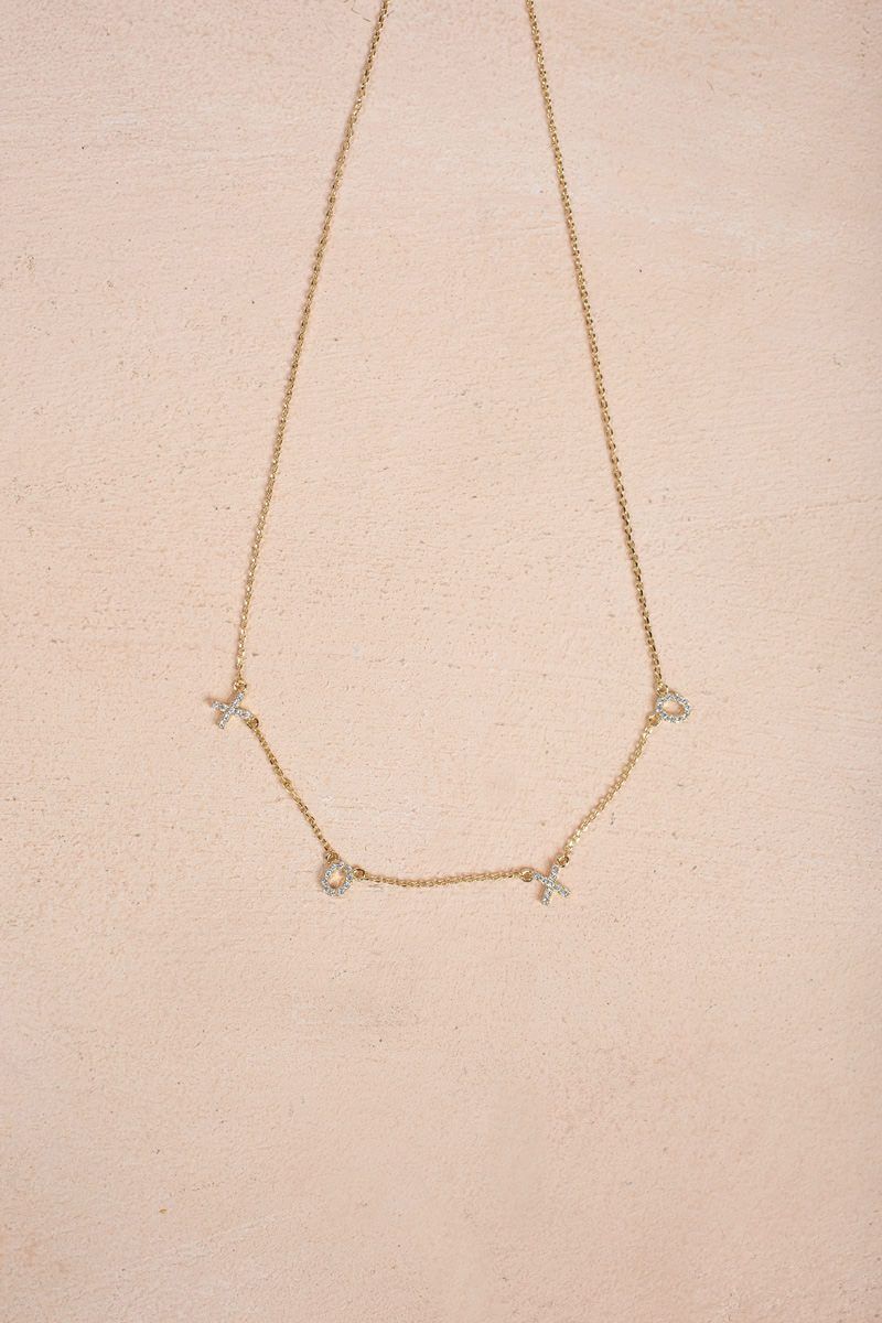Liv XOXO Crystal Necklace Necklace Fame Gold 