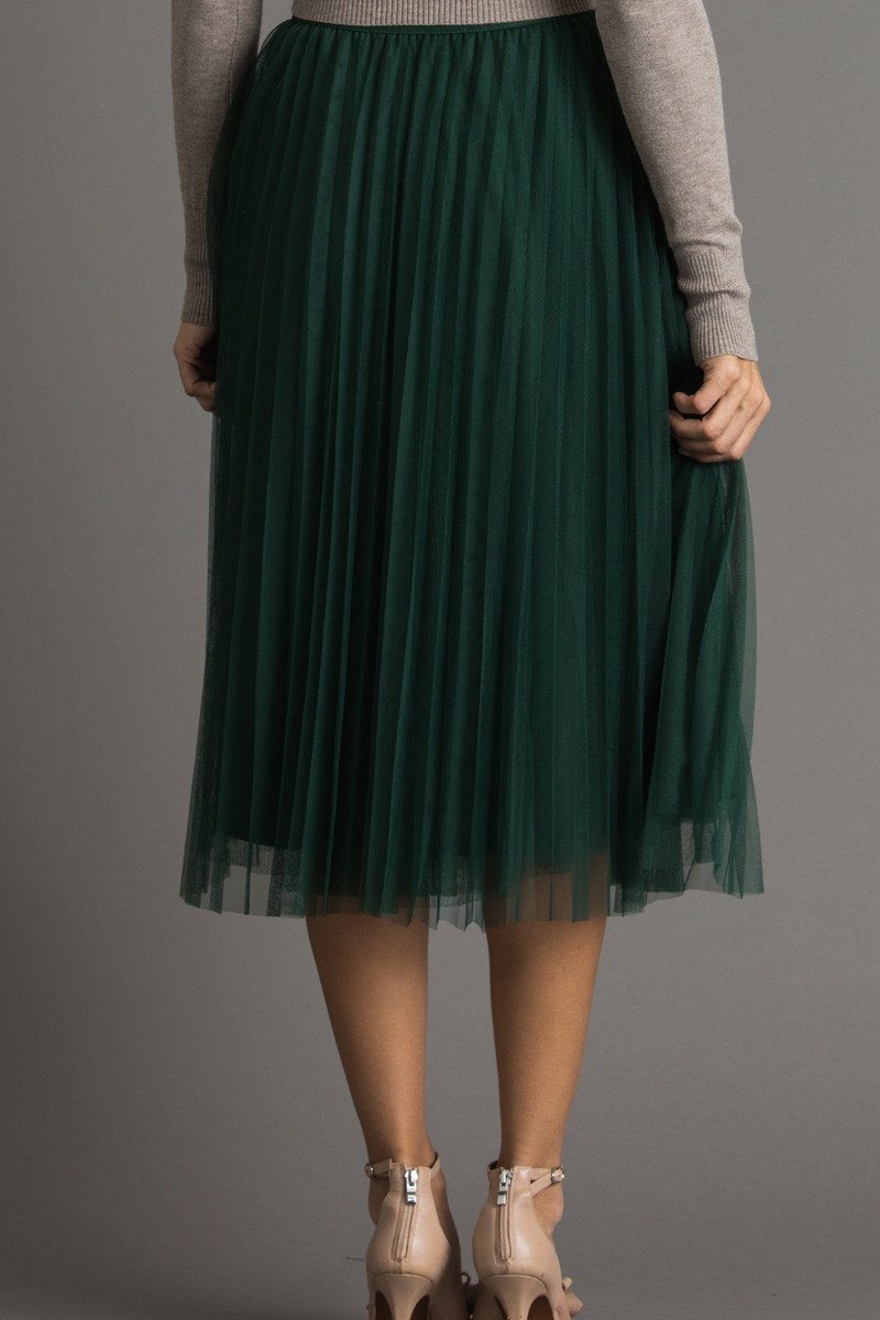 Tulle Midi Skirt Pleated in Green - Vienna - Morning Lavender Online Boutique Green / XXL by Morning Lavender Tulle Midi Skirt Pleated in Green - Vienna - Morning Lavender Online Boutique Green / XXL by Morning Lavender
