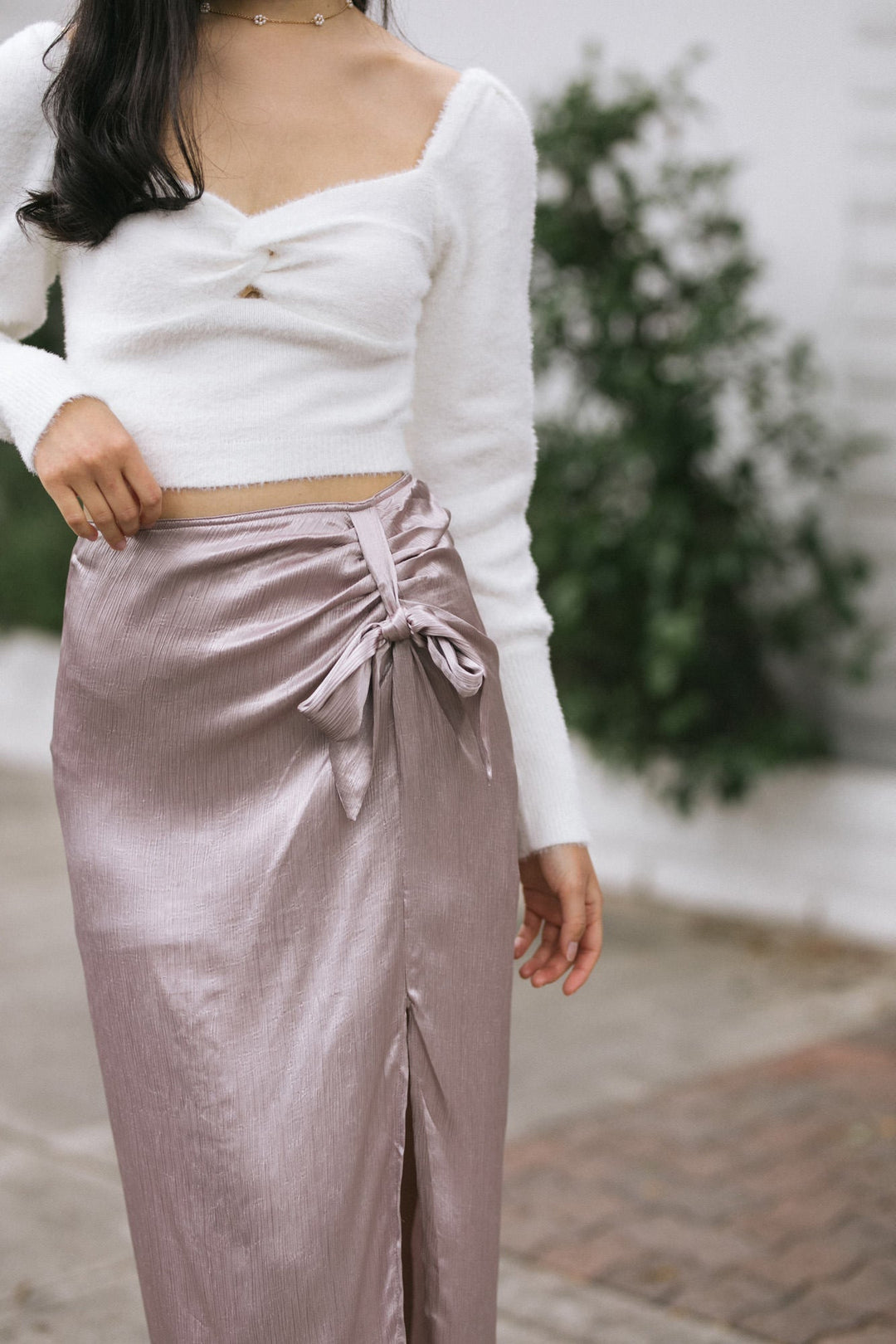 Shauna Crinkled Satin Skirt Skirts Lush 