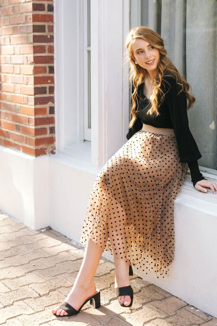 Esme Dotted Tulle Skirt Skirts Taba 