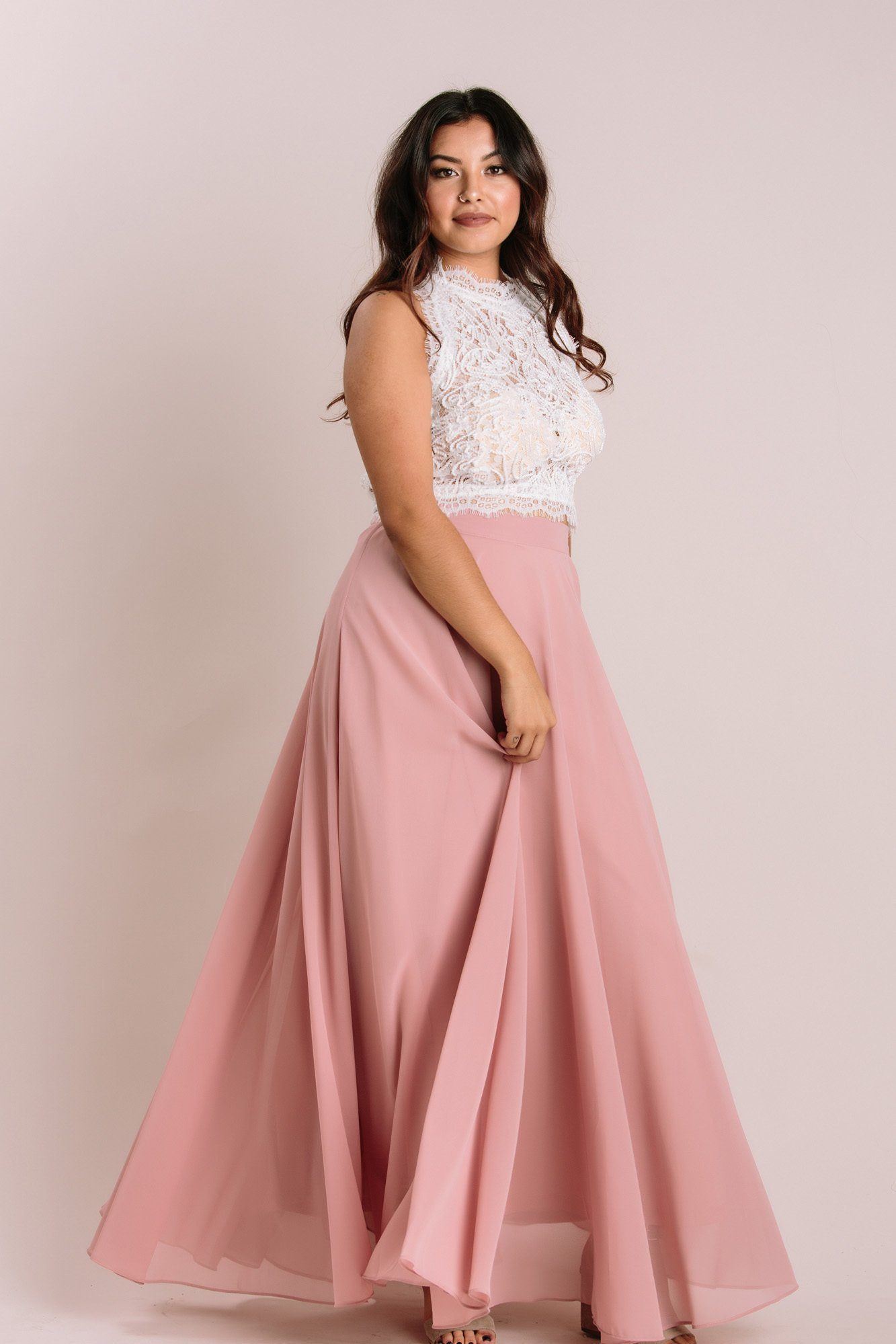 Petite pink hotsell maxi skirt