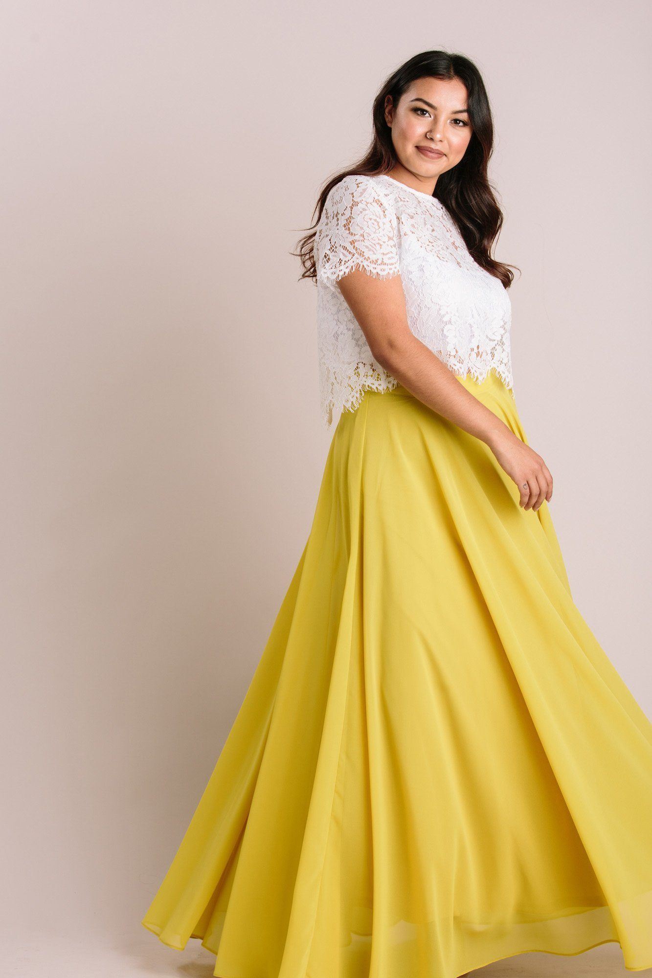 Petite maxi shop skirt yellow