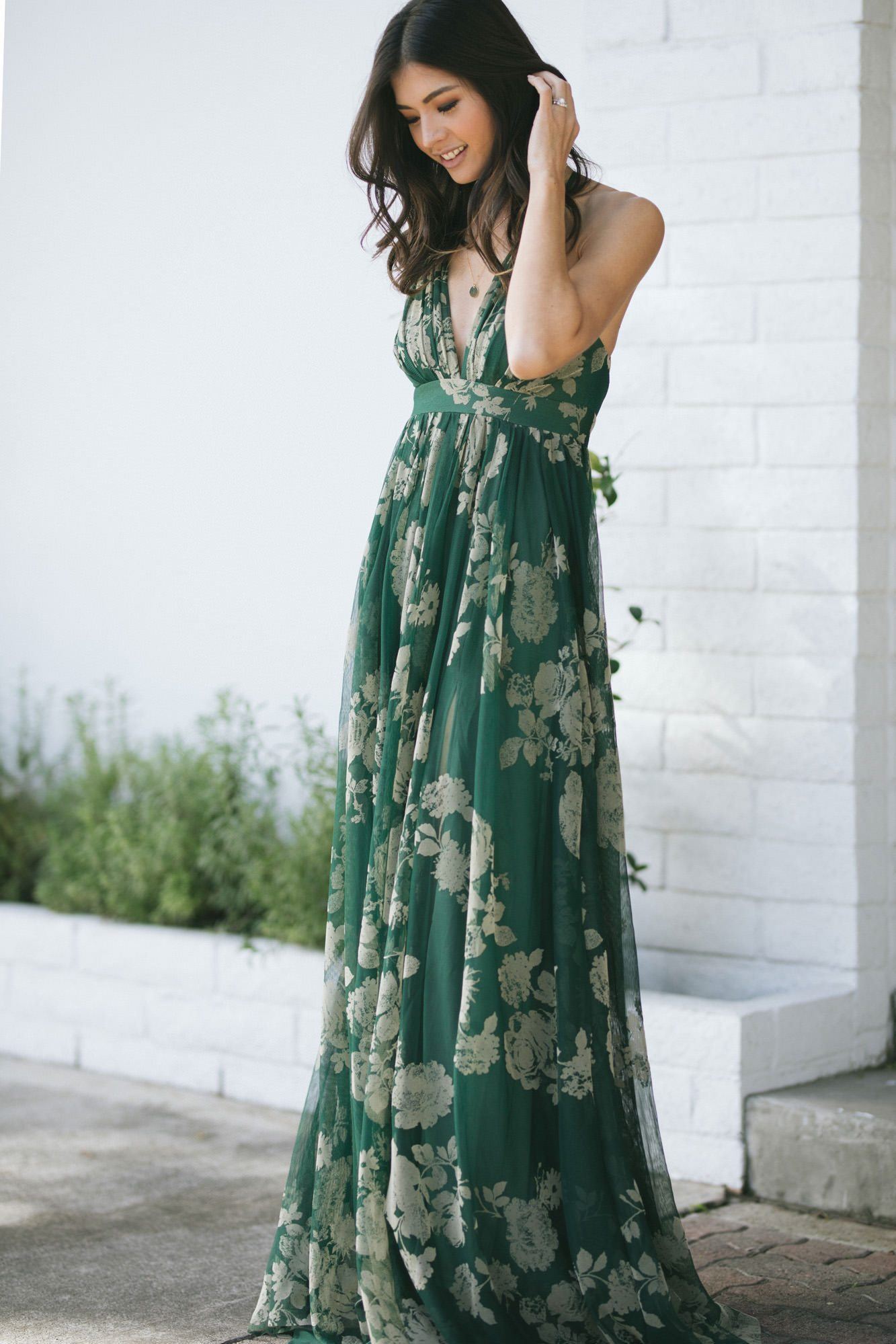 Melissa modest maxi dress in cornflower multi-final sale – JanieLanie
