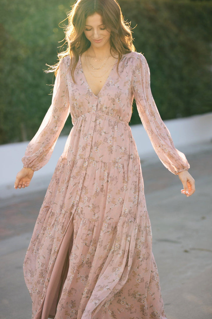 Helena Long Sleeve Floral Maxi Dress Dresses Aakaa