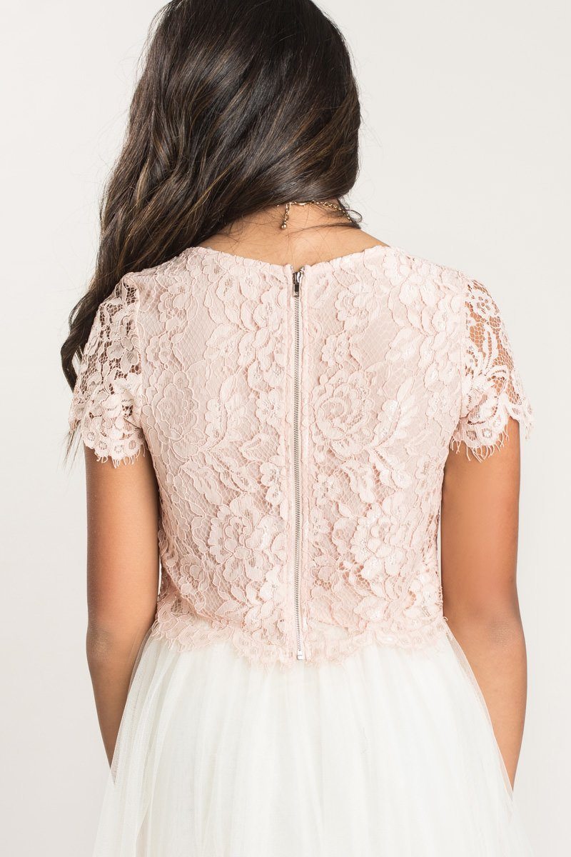 Ellie Short Sleeve Lace Top  Lace top, Lace short sleeve top