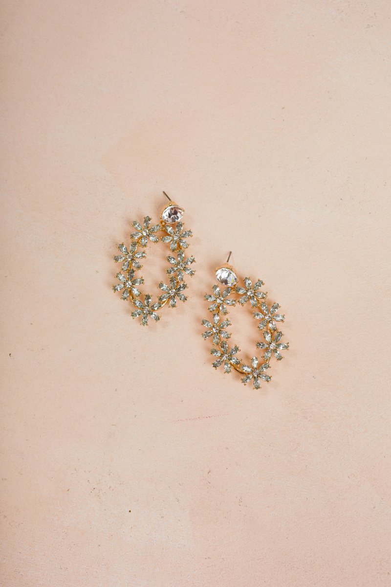 Sienna Oval Crystal Earrings Earrings Morning Lavender 