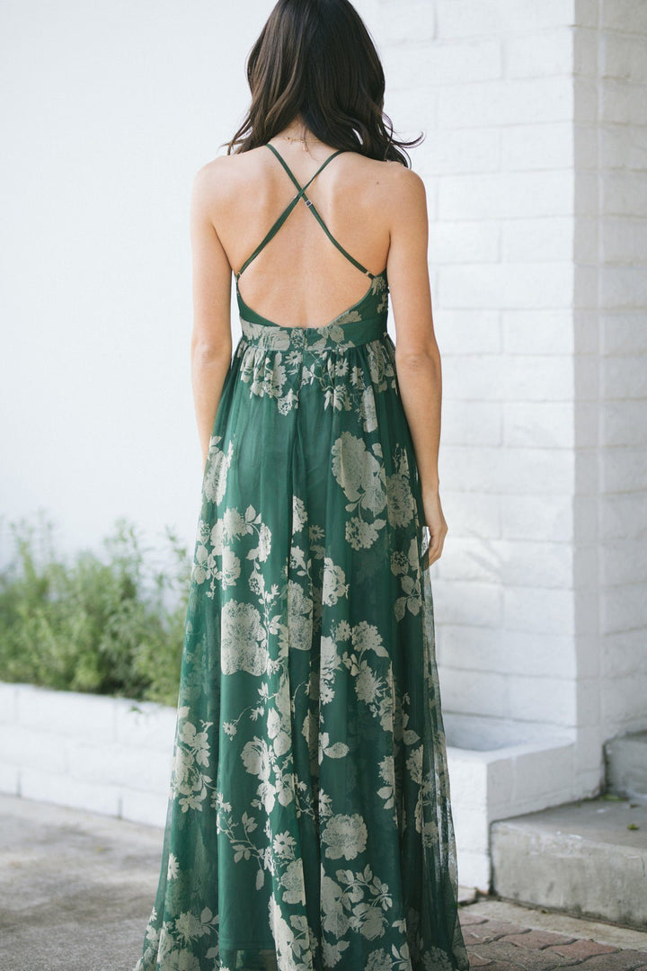 Estee Velvet Floral Maxi Dress Dresses Luxxel 