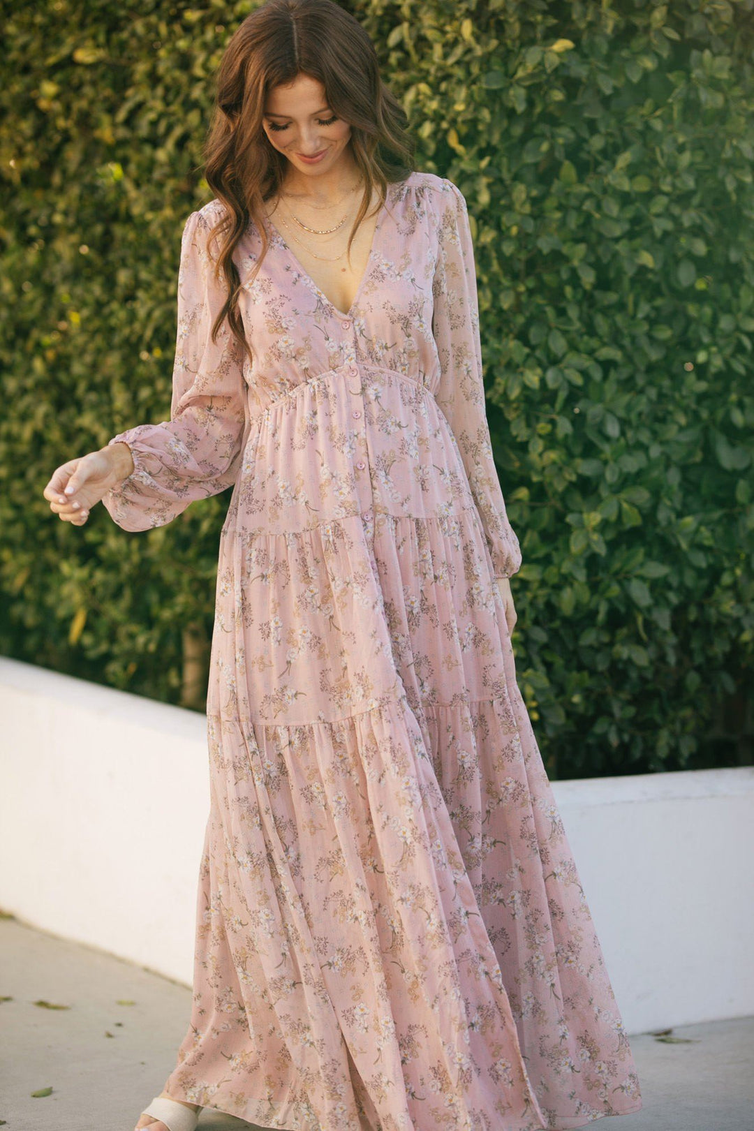 Floral Maxi Dress with Long Sleeves - Helena - Morning Lavender Online Boutique Floral Maxi Dress with Long Sleeves - Helena - Morning Lavender Online Boutique