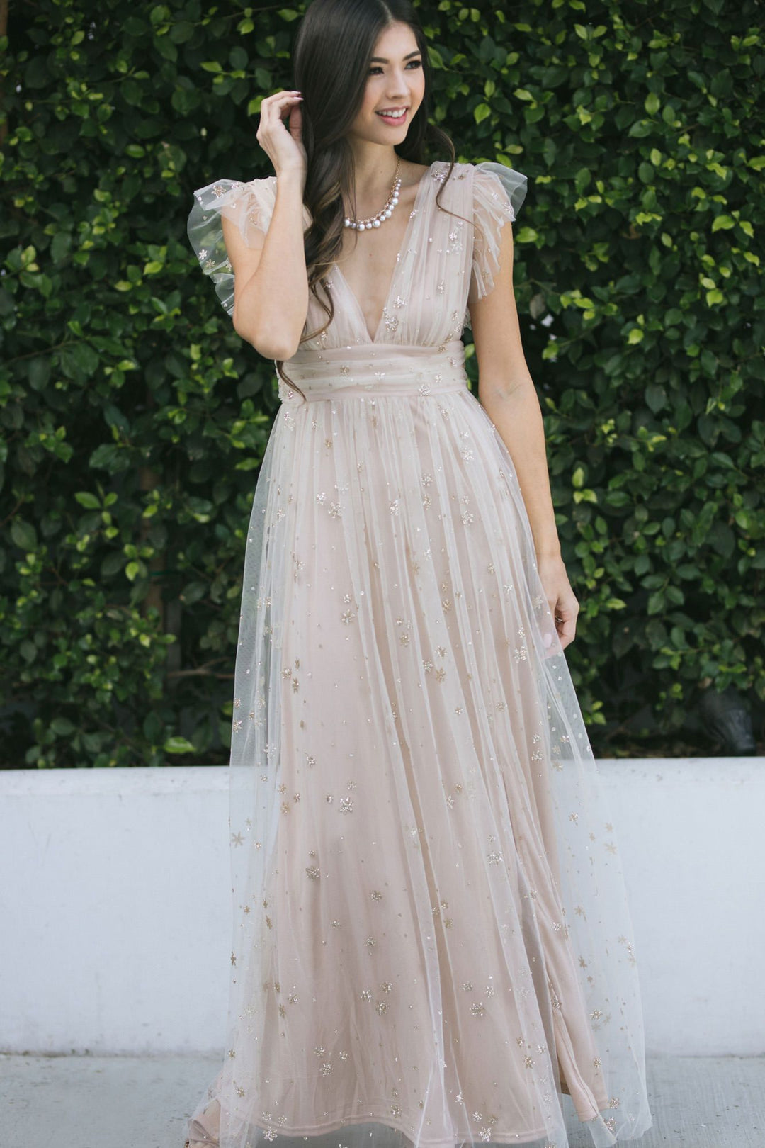 Midi Dress with Applique Details - Dana - Morning Lavender Online Boutique