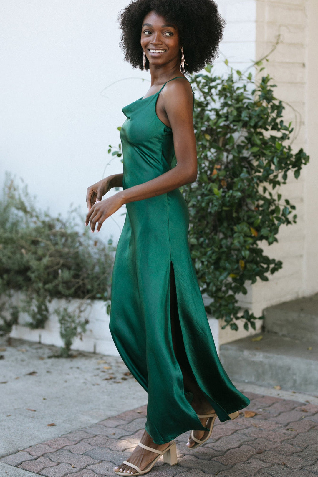 Intimates Soft Mesh Mini Slip Dress in Emerald Green