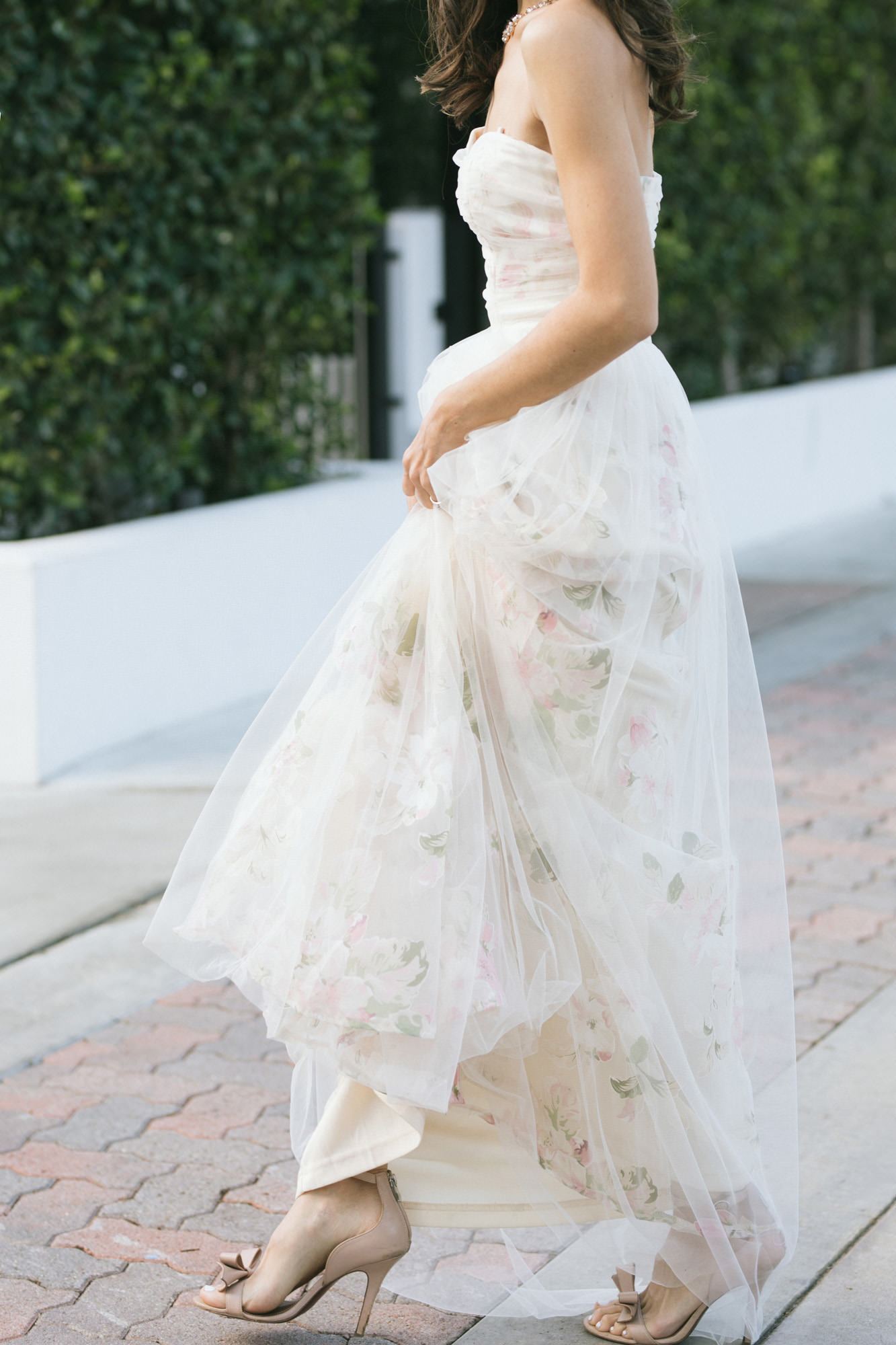 White floral tulle deals maxi dress