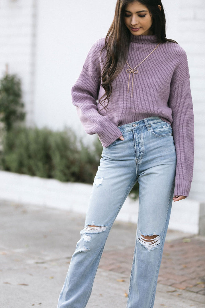 Trish Cropped Turtleneck Sweater Sweaters Listicle 