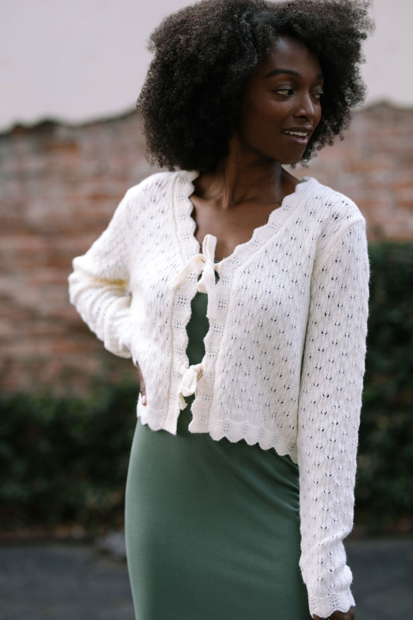 Jessa Pointelle Scalloped Cardigan