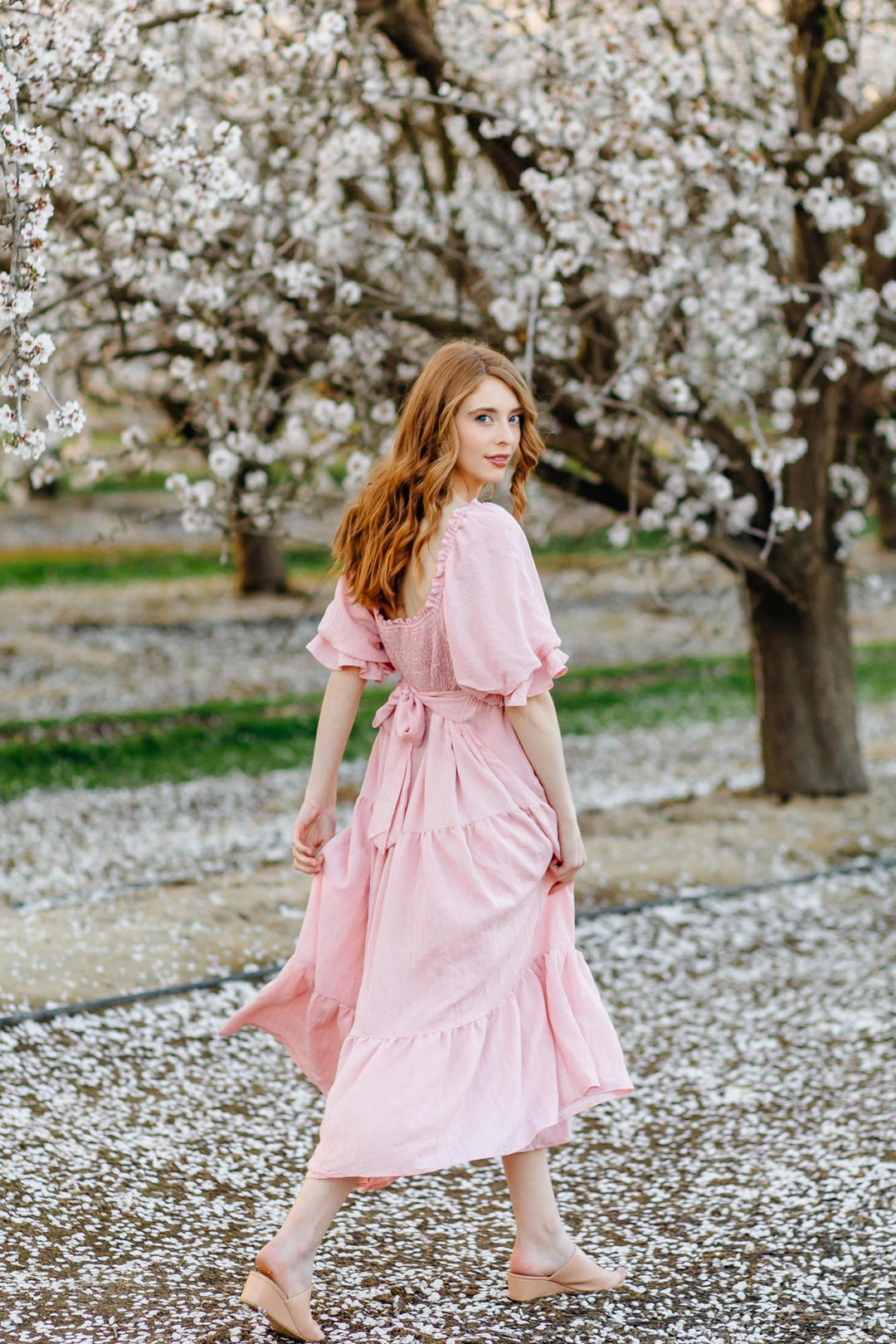 Tiered Midi Dress with Sleeves - Paige - Morning Lavender Online Boutique Tiered Midi Dress with Sleeves - Paige - Morning Lavender Online Boutique