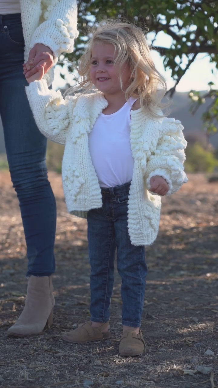 Mini Devin Heart Knit Cardigan