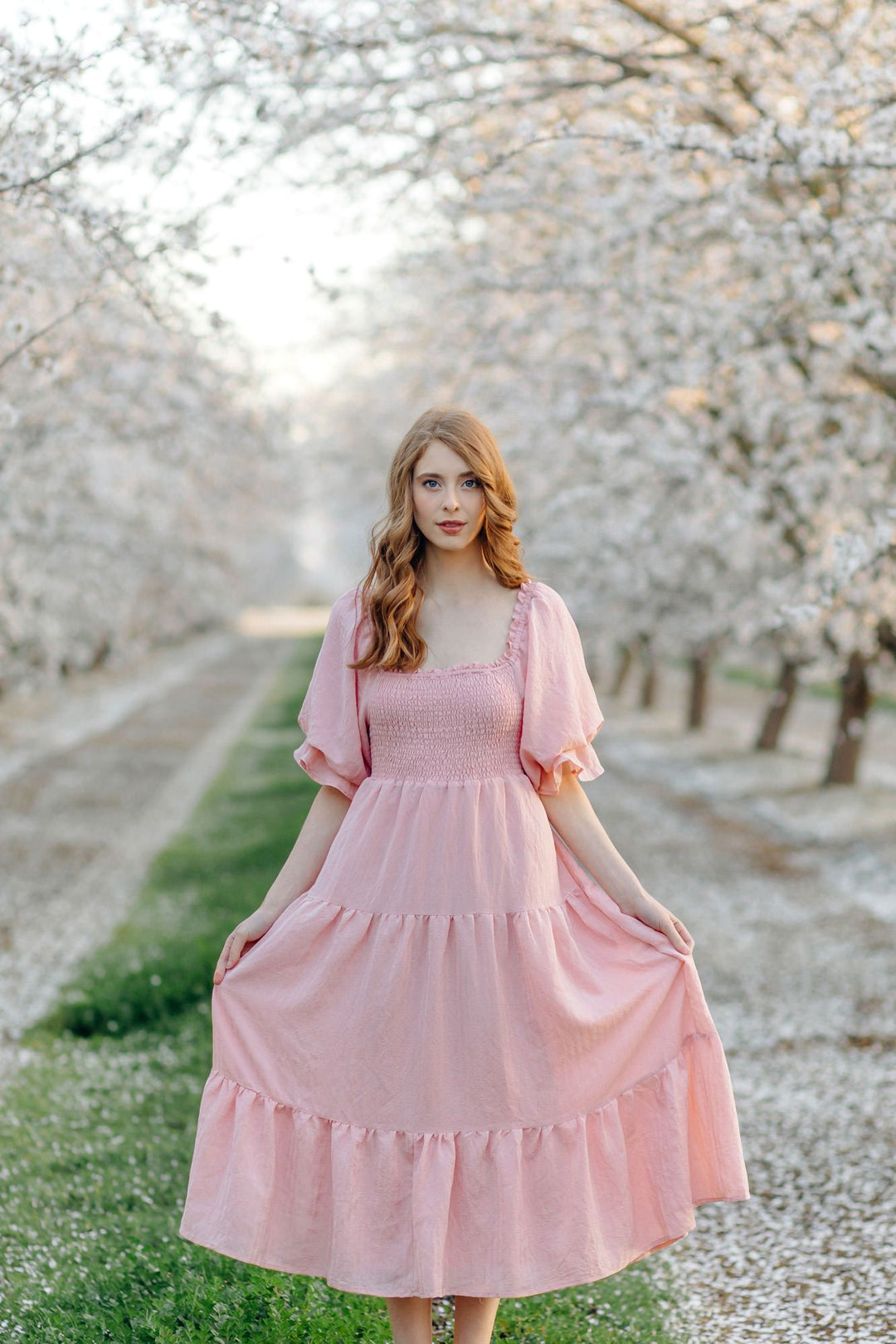 Tiered Midi Dress with Sleeves - Paige - Morning Lavender Online Boutique Tiered Midi Dress with Sleeves - Paige - Morning Lavender Online Boutique