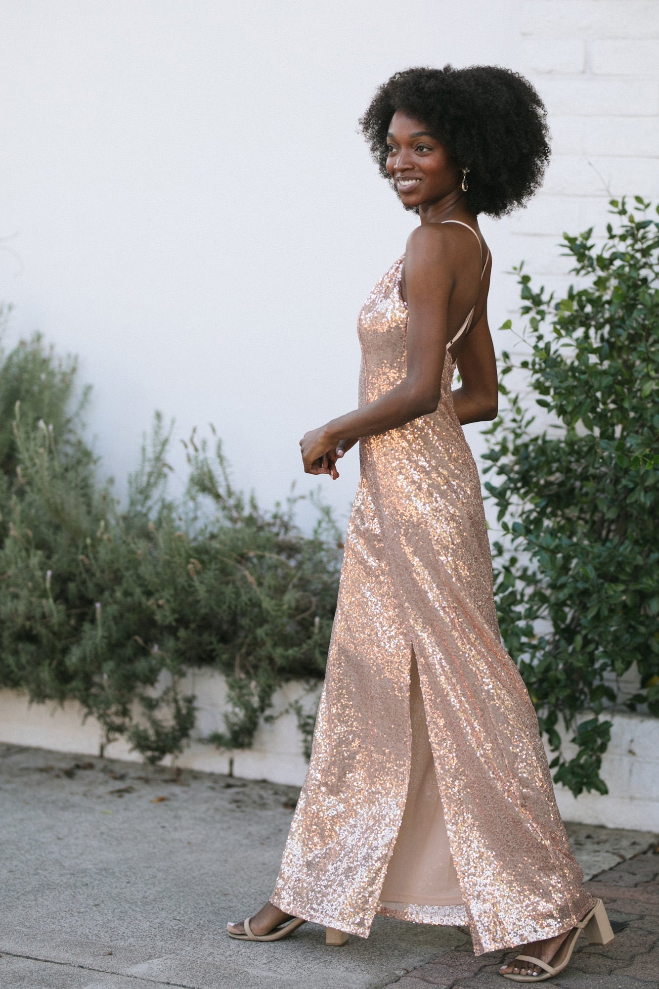 Mori lee rose sales gold sequin dress