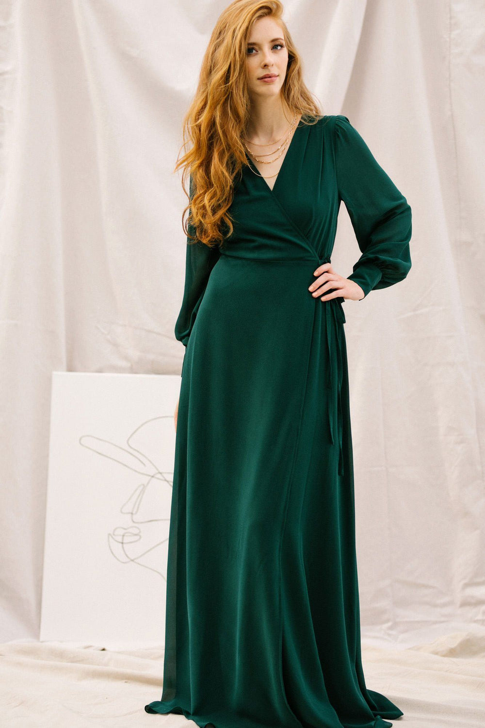 Chloe Long Sleeve Wrap Maxi Dress Dresses Soieblu 