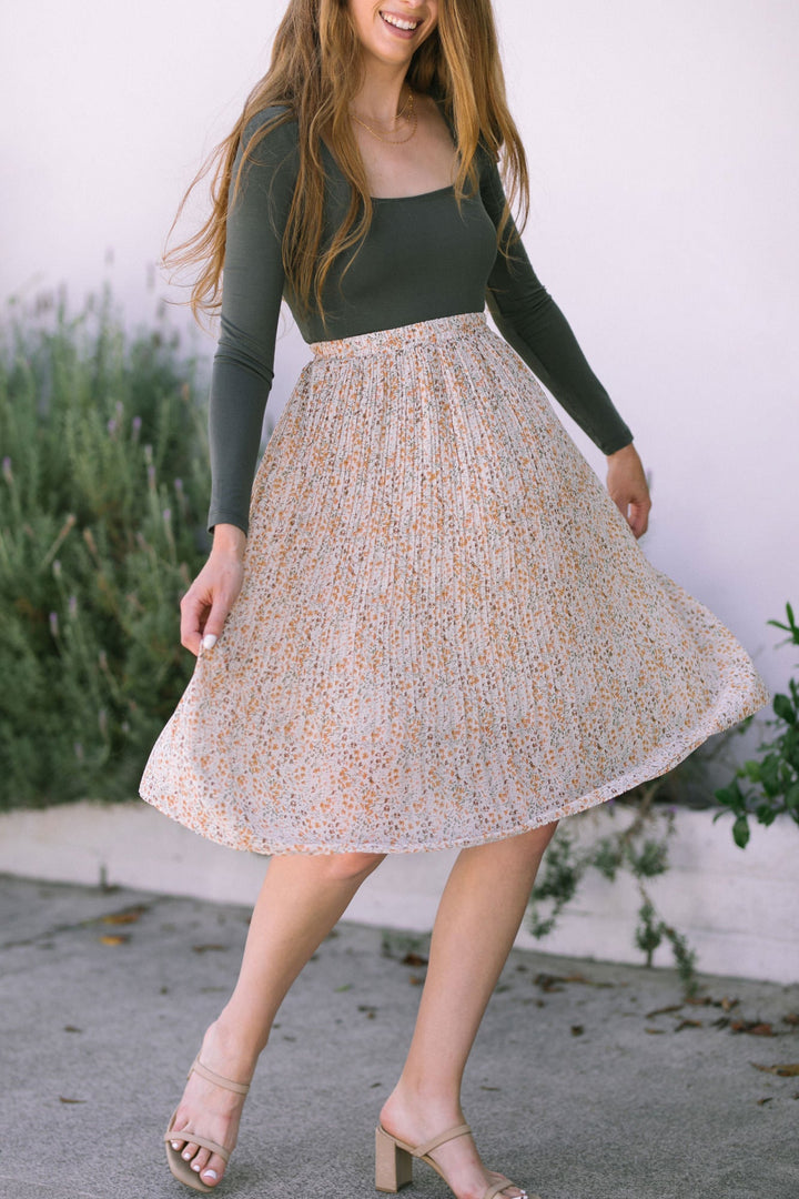 Mindy Pleated Midi Skirt