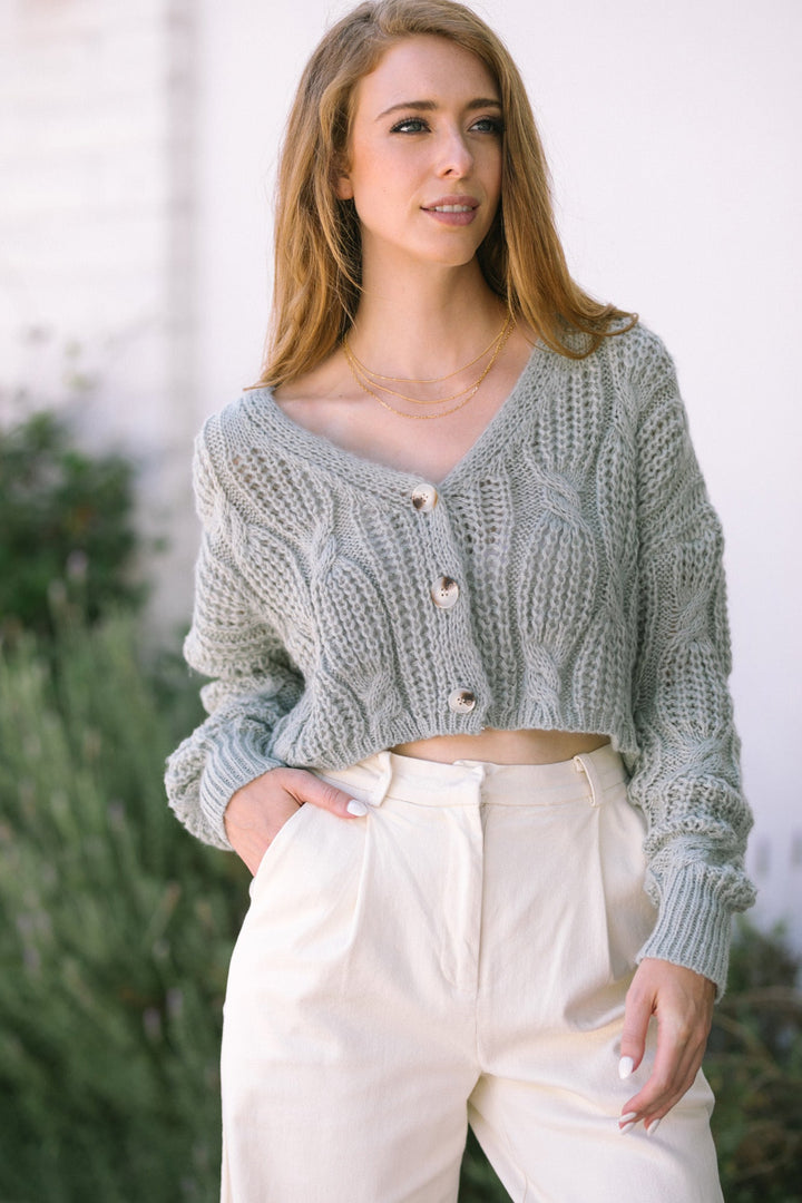 Edie Cropped Button Cardigan
