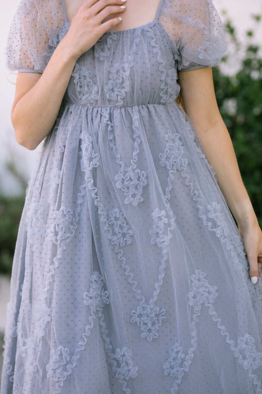 Tina Dotted Tulle Dress - Morning Lavender Boutique Dresses