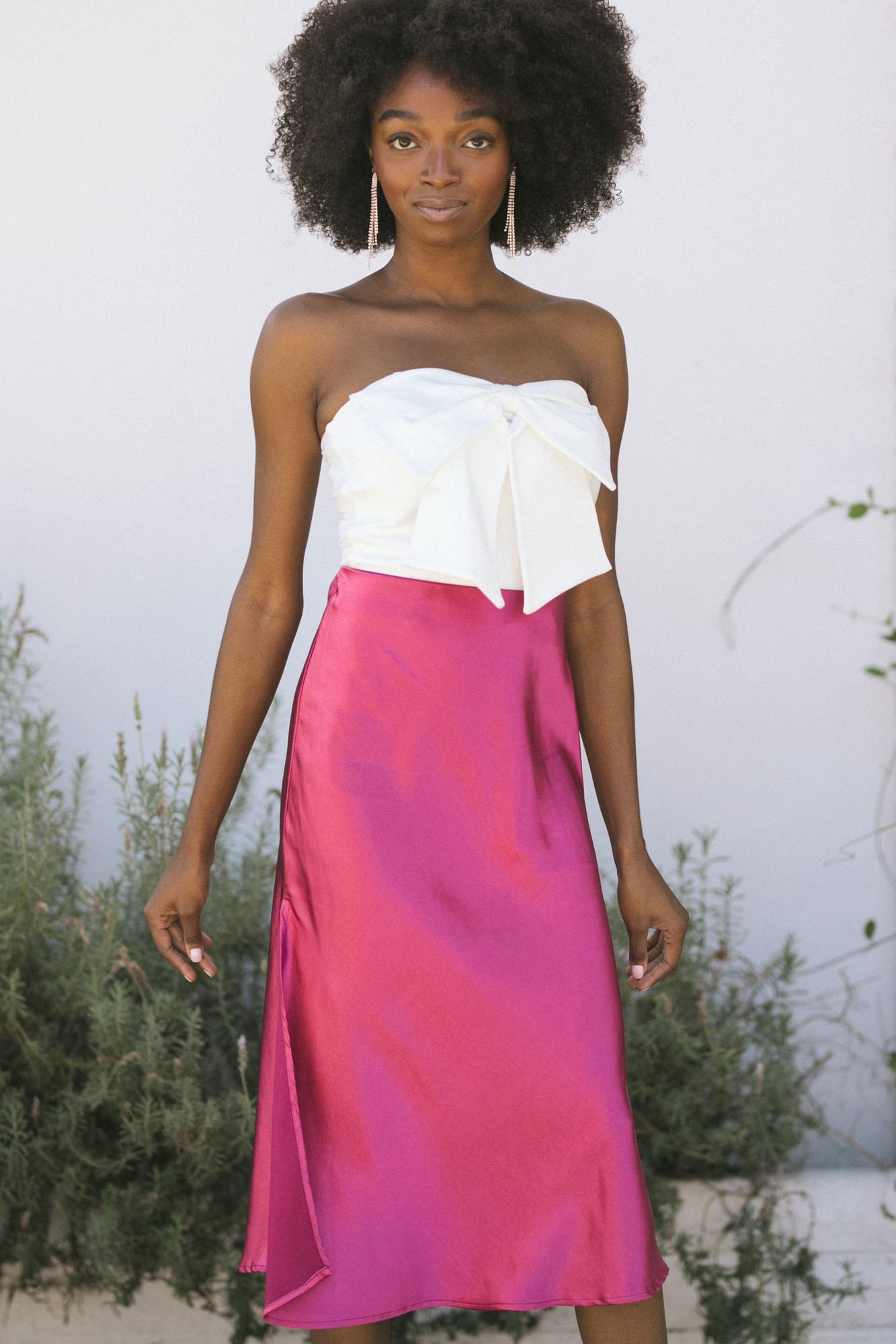 Victoria Satin Midi Skirt - Morning Lavender Boutique Skirts
