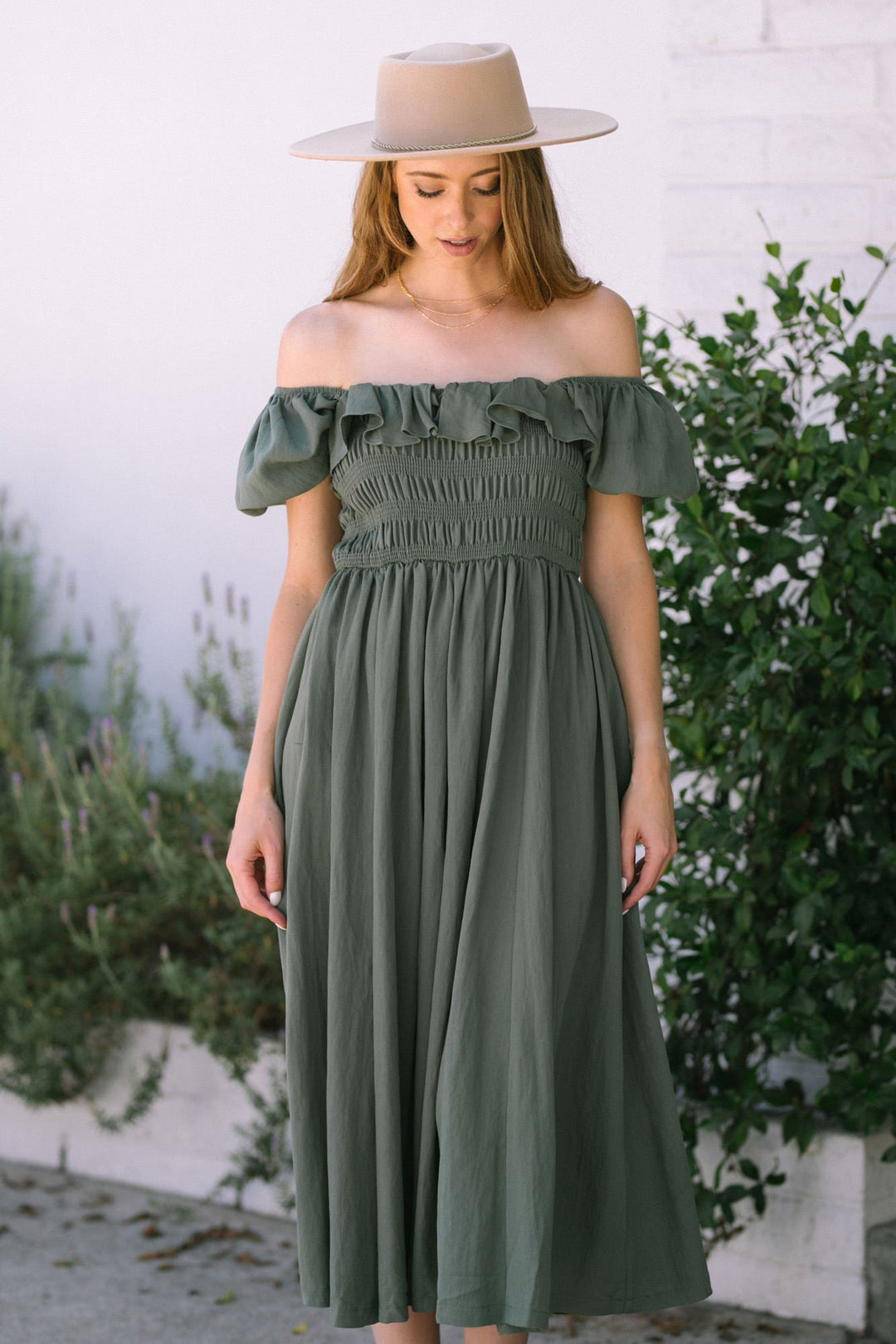 Nancy Smocked Midi Dress