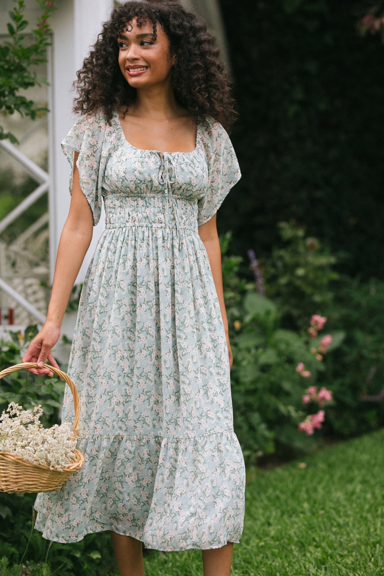 cotton flutter sleeve dress In Loom Paloma Flutter Sleeve Dress