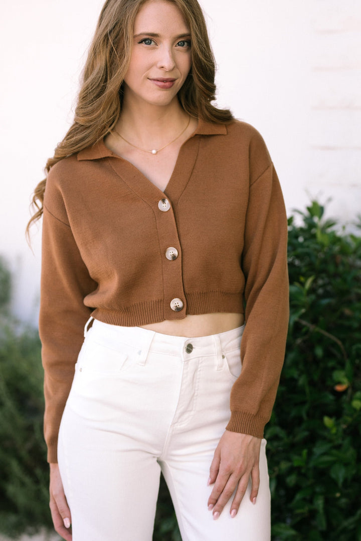 Betty Cropped Collared Cardigan