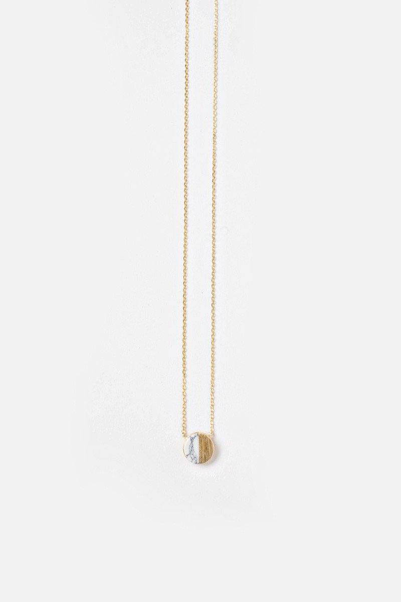 Alyssa Marble Circle Dainty Gold Necklace Necklaces Other
